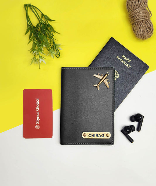 Black Basic Passport Cover With 4 Card Slots