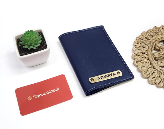 Blue Basic Passport Cover With 4 Card Slots