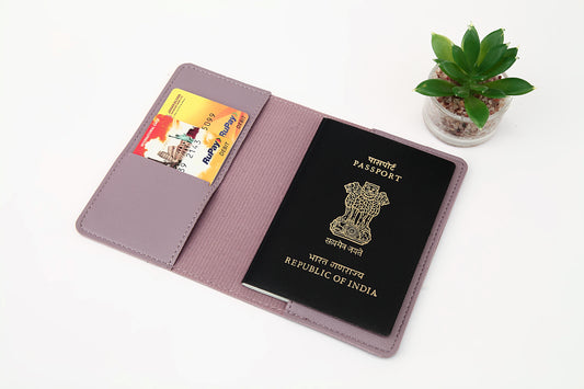 Lilac Basic Passport Cover With 4 Card Slots
