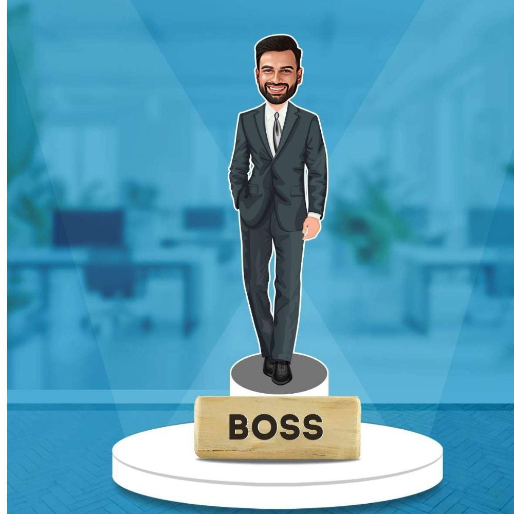 Best Boss Personalised Caricature Gift | Custom Desk Decor by Moskai