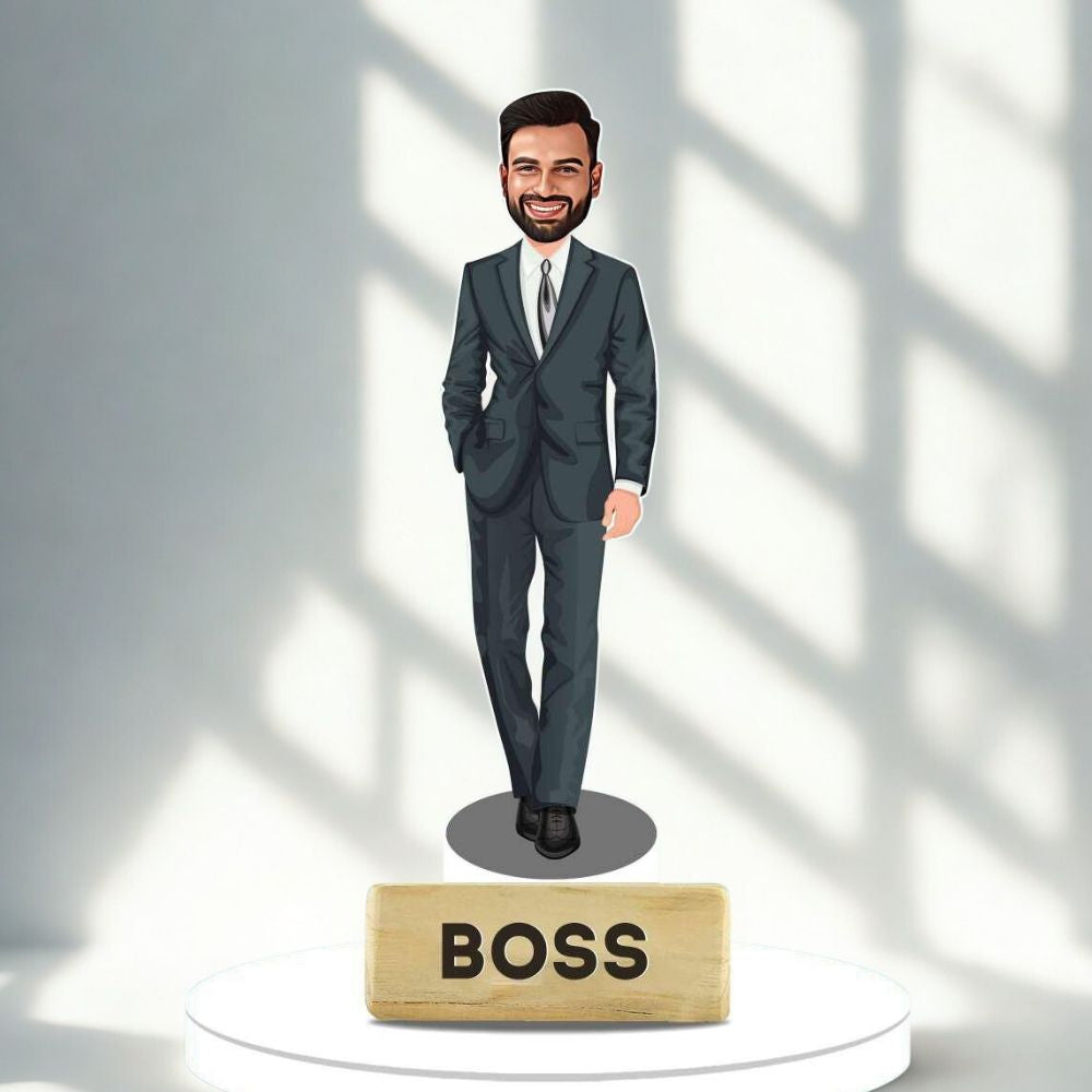 Best Boss Personalised Caricature Gift | Custom Desk Decor by Moskai