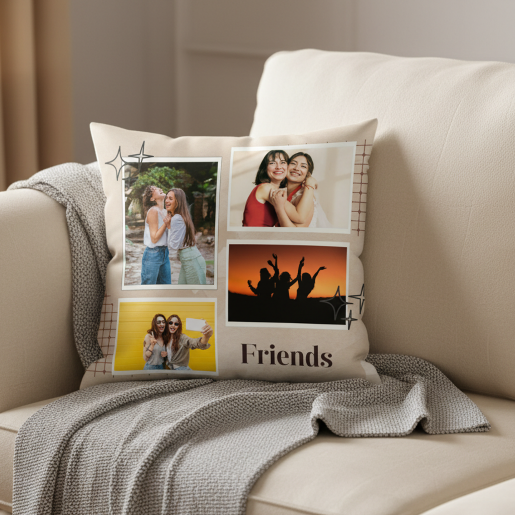 MOSKAI Best Friends Birthday Personalized Cushion