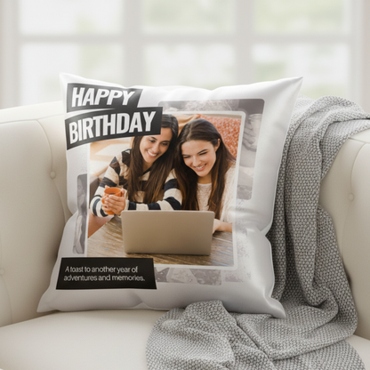 MOSKAI Best Friends Birthday Personalized Cushion