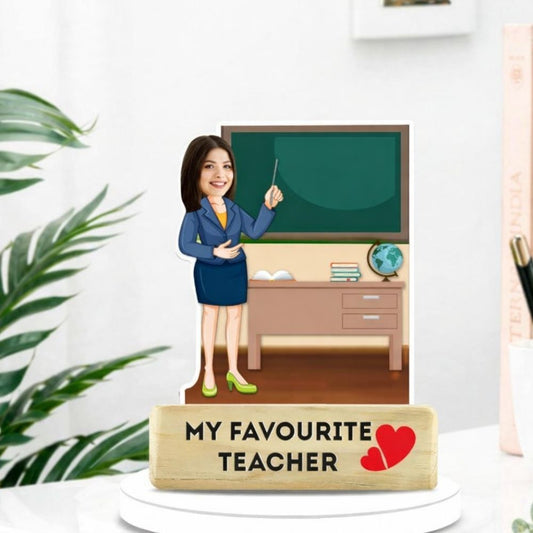 Personalized Best Teacher Caricature Table Decor | Thank You Gift