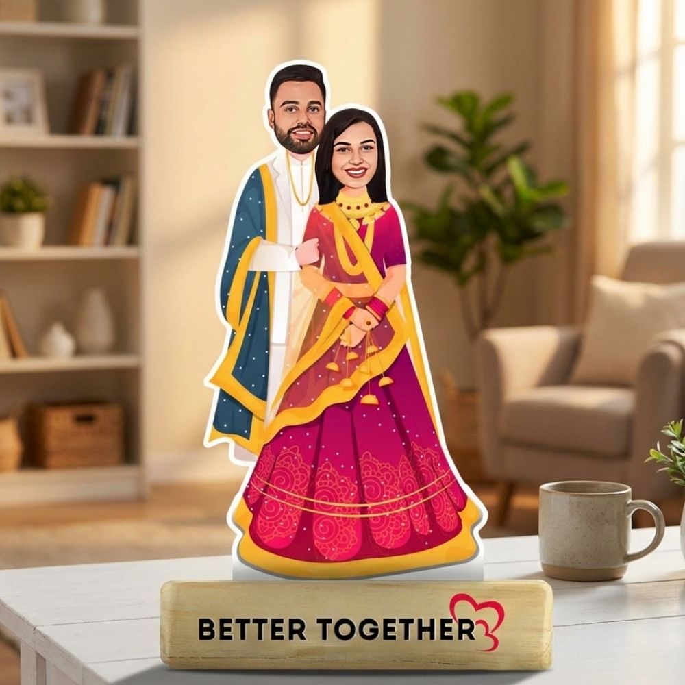 Bhai Bhabhi Wedding Couple Personalized Caricature Moskai