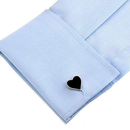 Moskai Black Heart Cufflinks for Men | Valentine Collection | Anti-Tarnish Finish