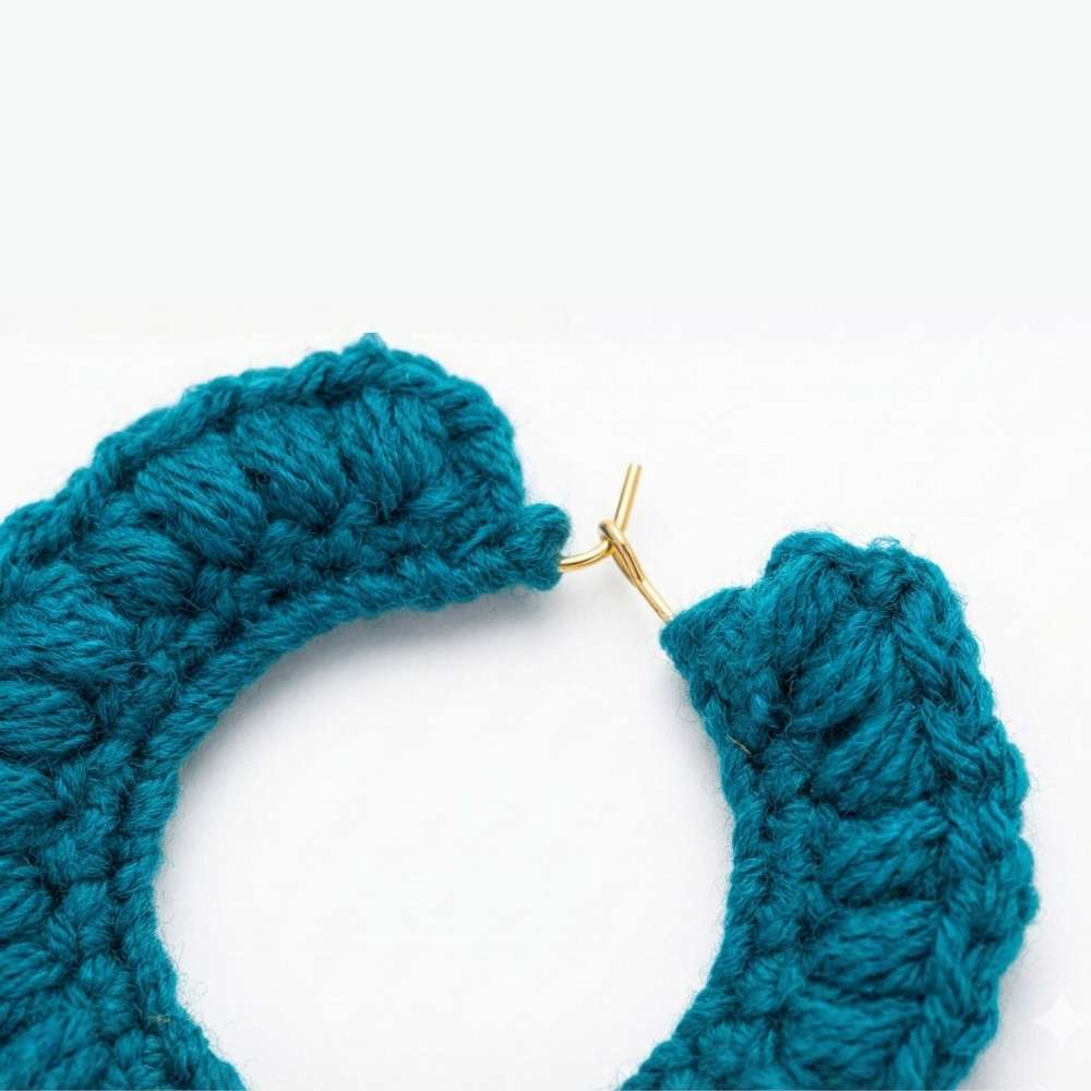 Blue Vibes Crochet Hoops For Her