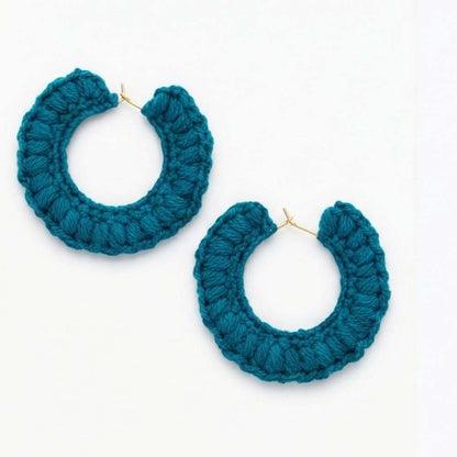 Blue Vibes Crochet Hoops For Her