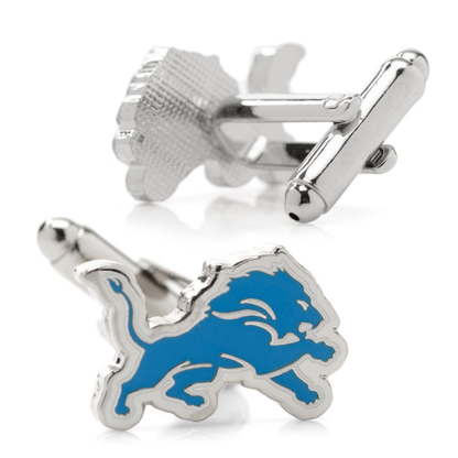 Moskai Roaring Lion Enamel Cufflinks in Sky Blue | Luxury Royal Cufflinks for Men
