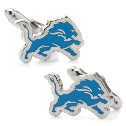 Moskai Roaring Lion Enamel Cufflinks in Sky Blue | Luxury Royal Cufflinks for Men