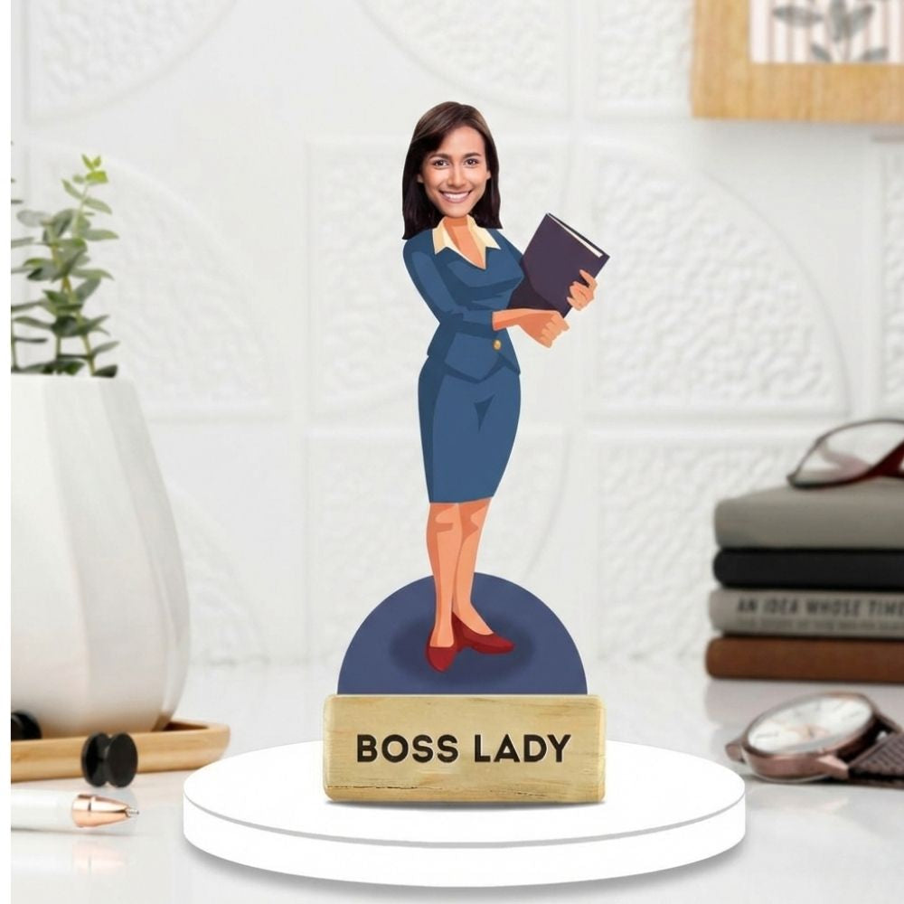 Personalized Boss Lady Caricature Table Stand | Moskai Gifts