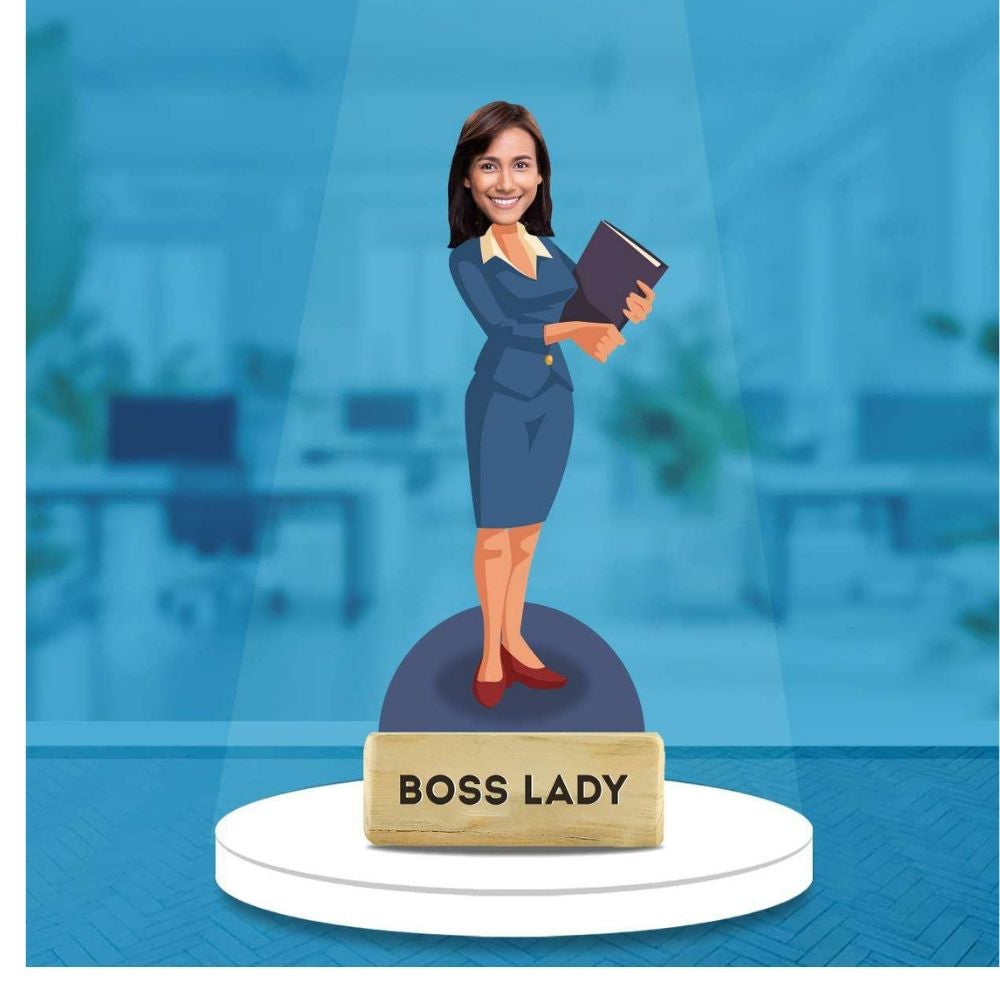Personalized Boss Lady Caricature Table Stand | Moskai Gifts