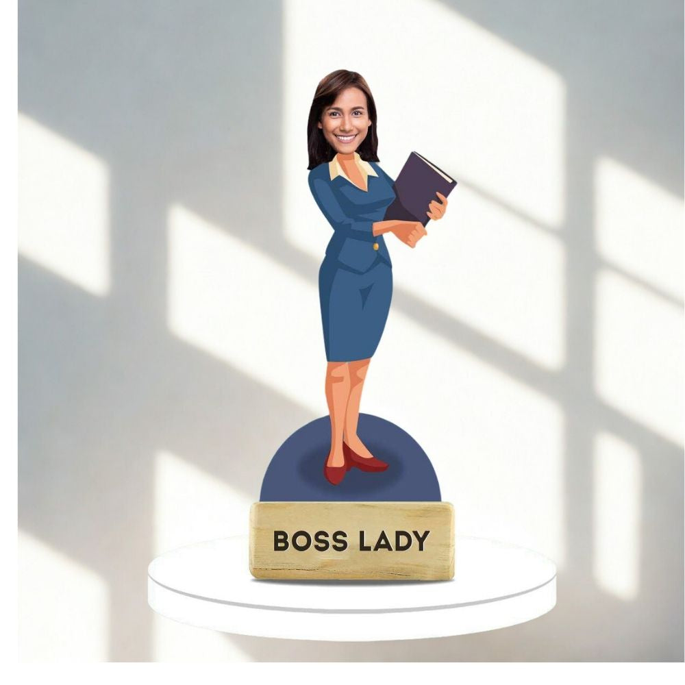 Personalized Boss Lady Caricature Table Stand | Moskai Gifts