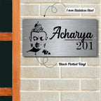 Personalized Buddha Theme Metal Nameplate - Zen Decor for Home Entrance 4 x 12 Inches
