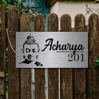 Personalized Buddha Theme Metal Nameplate - Zen Decor for Home Entrance 4 x 12 Inches