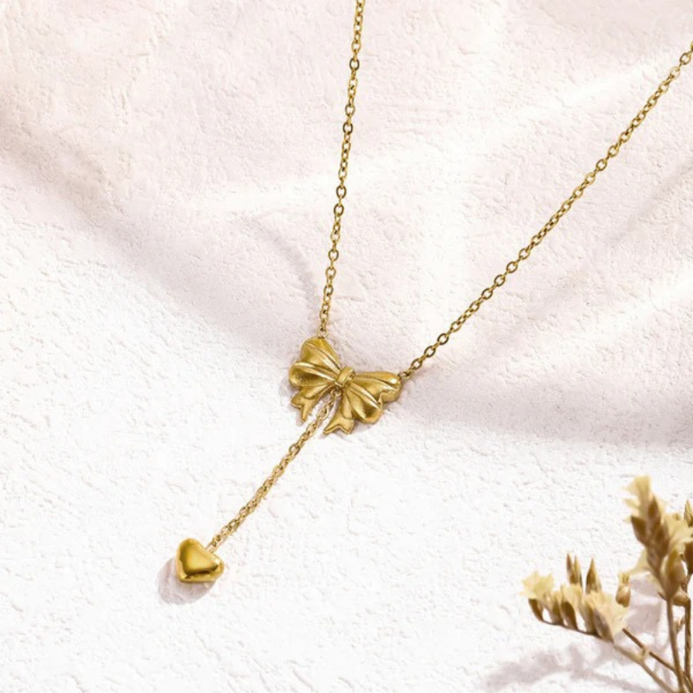 MOSKAI Gold Plated Bow Pendant | Anti Tarnish Necklace