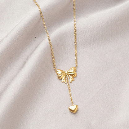 MOSKAI Gold Plated Bow Pendant | Anti Tarnish Necklace