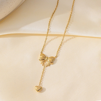 MOSKAI Gold Plated Bow Pendant | Anti Tarnish Necklace
