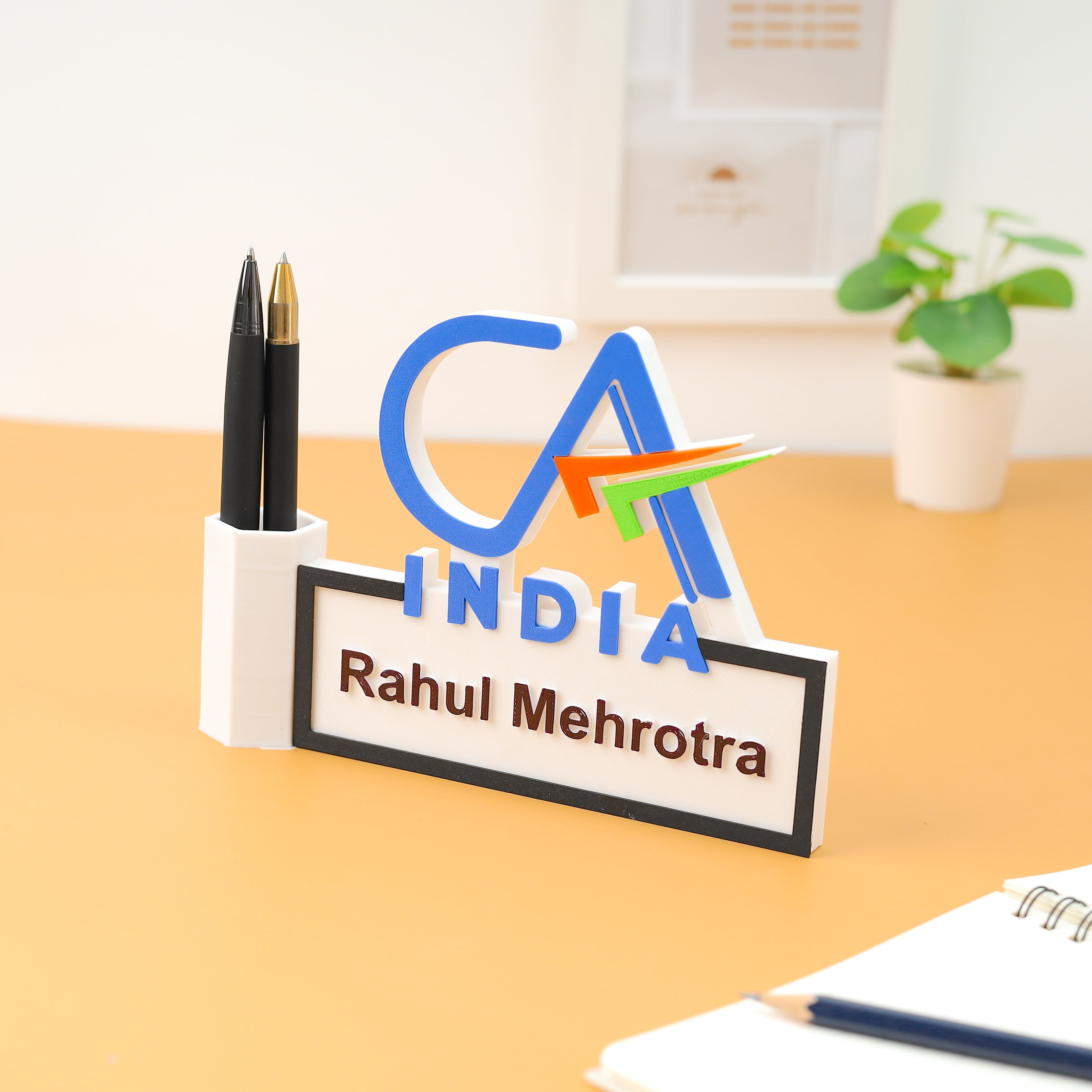 Moskai 3D Personalized (CA)Chartered Accountant Pen Stand – Custom Name Desk Organizer