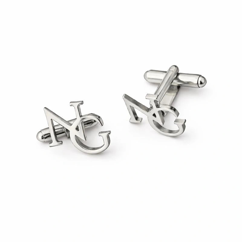 Custom Gold Initial Cufflinks for Men – Personalised Monogram Letter Cuff Links – Luxury Wedding & Formal Shirt Accessory