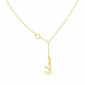 Personalized Heart Initial Y-Necklace - Custom Lariat Drop Alphabet Pendant for Women