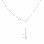 Personalized Heart Initial Y-Necklace - Custom Lariat Drop Alphabet Pendant for Women