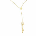 Custom Vertical Name & Star Charm Y-Lariat Necklace – Personalized Script Nameplate with Dainty Star Accent