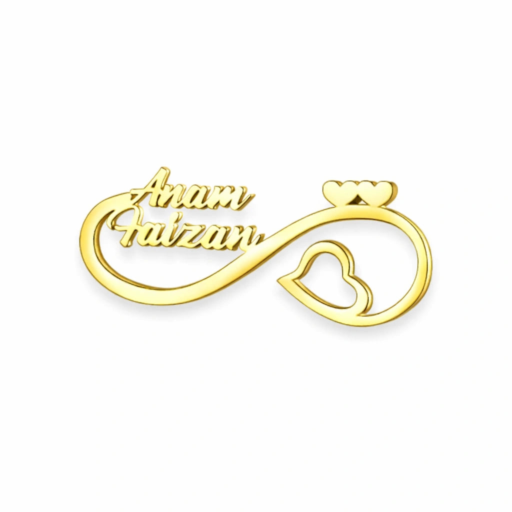 Personalized Infinity Couple Name Brooch Pin - Custom Jewelry for Weddings & Anniversaries