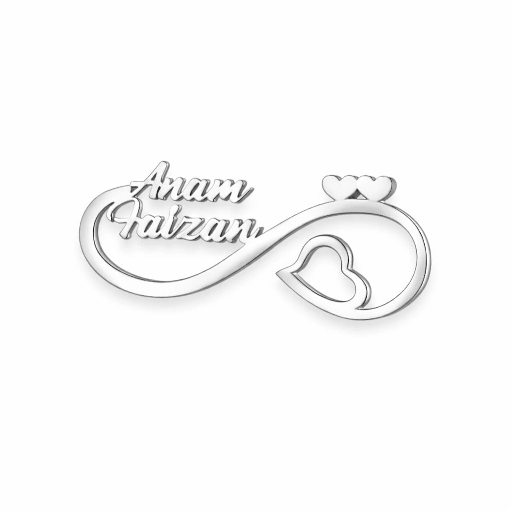 Personalized Infinity Couple Name Brooch Pin - Custom Jewelry for Weddings & Anniversaries