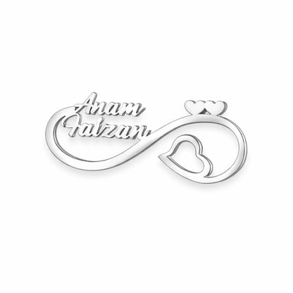 Personalized Infinity Couple Name Brooch Pin - Custom Jewelry for Weddings & Anniversaries