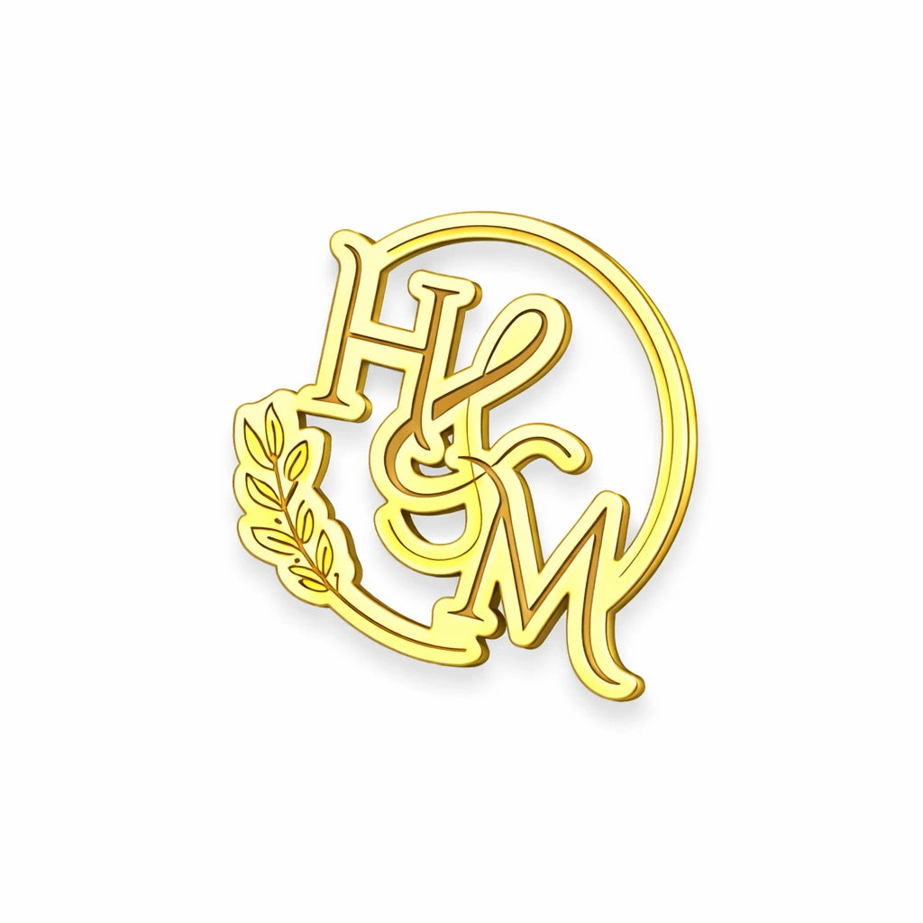 Customized Royal Initial Brooch - Deep Engraved Personalized Name Pin for Men & Women