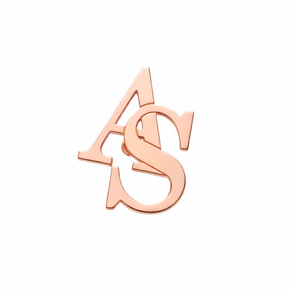 Custom Initial Brooch for Men – Sleek Monogram Brass Lapel Pin for Coat, Suits, Sarees, and Blazers