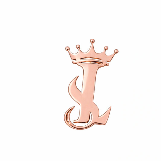 Personalized Crown Initial Name Brooch with Interlocking Letter Designs for Blazers, Suits, and Sarees