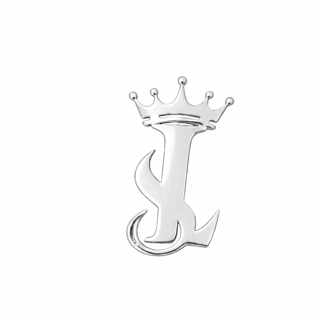 Personalized Crown Initial Name Brooch with Interlocking Letter Designs for Blazers, Suits, and Sarees