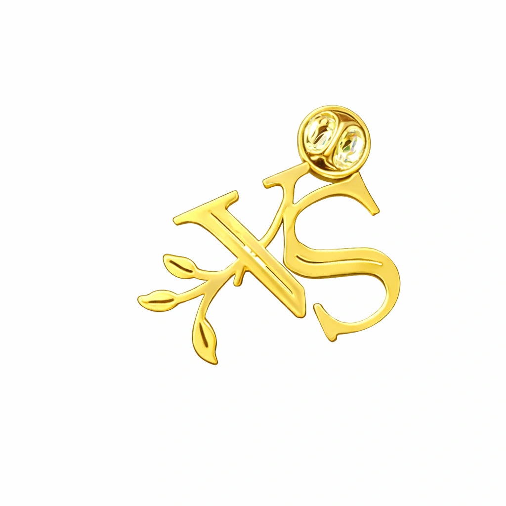 Signature Custom Initial Name Brooch – Monogram Initial Lapel Pin for Suits, Blazers & Ethnic Wear