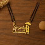 Personalized Umbrella Couple Double Name Mangalsutra  Unique Anniversary & Wedding Gift for Women
