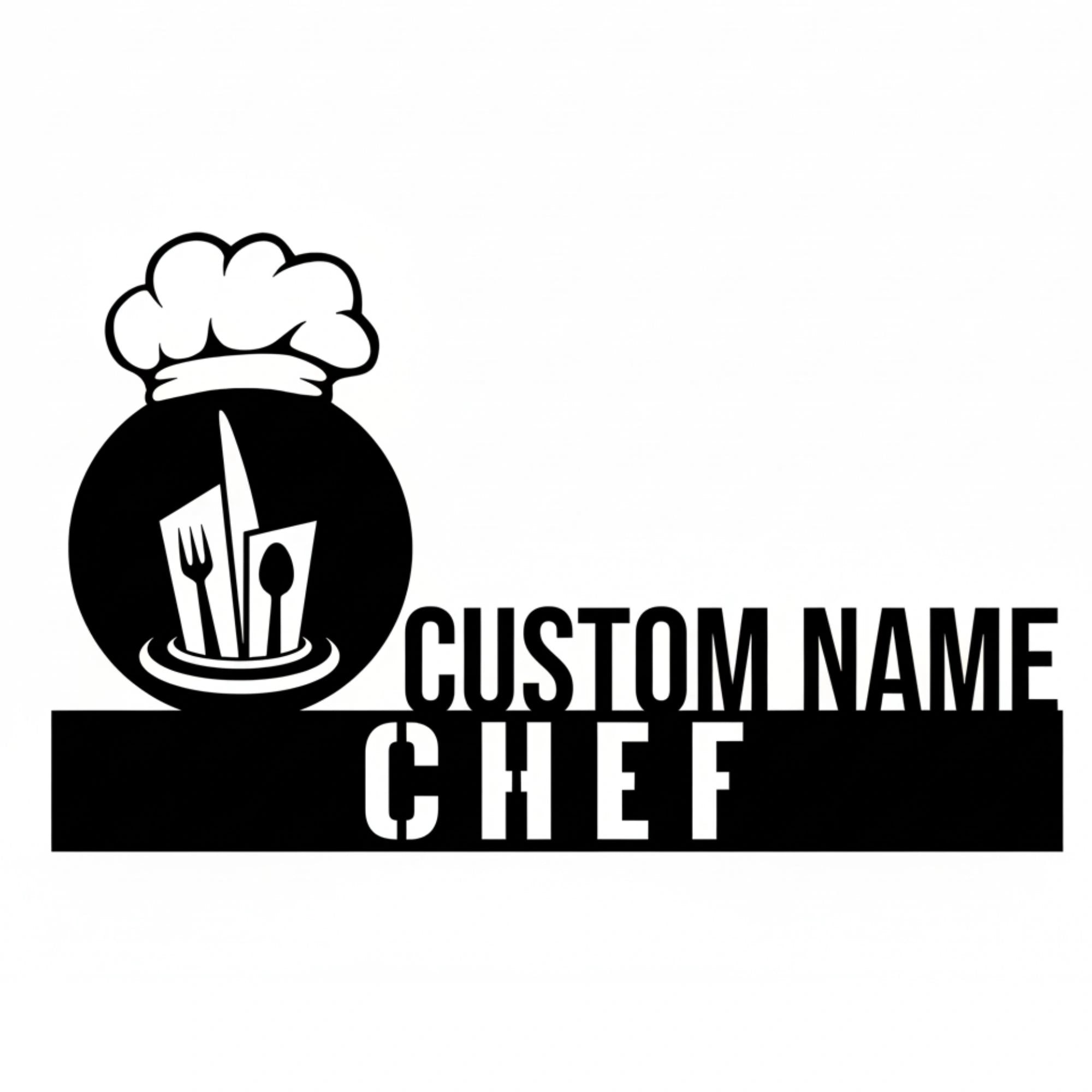 Custom Chef Desk Name Plate - Personalized Stainless Steel Culinary Desk Sign, Professional Restaurant Office Decor