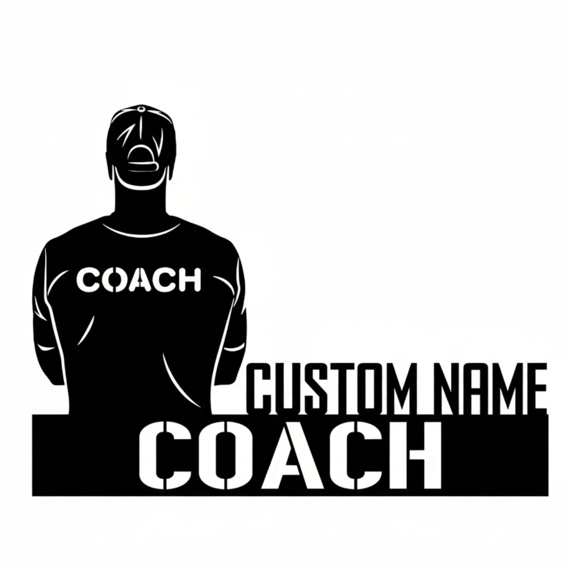 Custom Coach Desk Name Plate - Personalized Stainless Steel Sports Trainer Desk Sign, Gym Instructor Office Decor