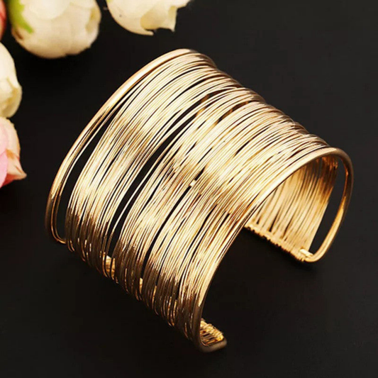 Gold Plated Cuff Bracelet | Party Statement Mesh Design
