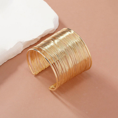 Gold Plated Cuff Bracelet | Party Statement Mesh Design