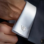 Personalized Initial Letter Cufflinks for Men - Custom Alphabet Brass Cufflinks for Wedding & Office