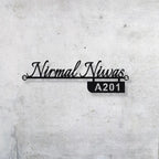 Personalized Laser-Cut Metal Nameplate with House Number - Custom Home Decor 7x8 Inches