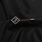 Personalized Initial Geometric Lapel Pin - Custom Silver Diamond Monogram Brooch for Men's Blazers & Suits