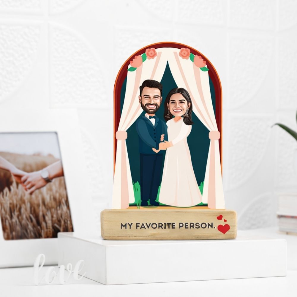 Custom Wedding Caricature Couple Showpiece – Personalized Gift by Moskai