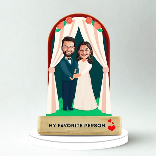 Custom Wedding Caricature Couple Showpiece – Personalized Gift by Moskai