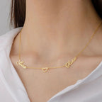 Personalized Couple Name Necklace with Heart Connector - Custom Two Name Pendant for Women