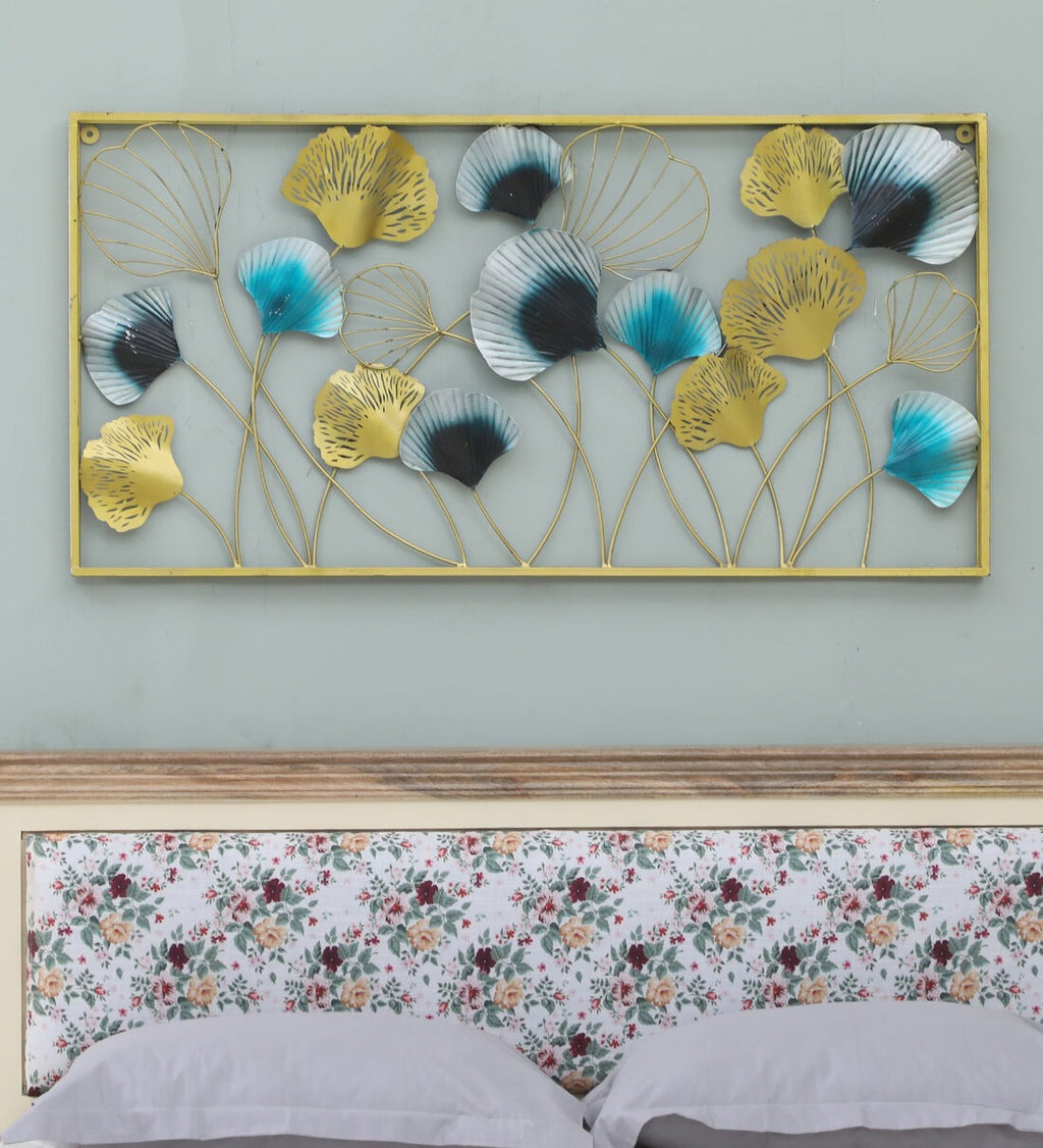 Mosaki Double Iris Metal Wall Sculpture | Handcrafted Wall Décor