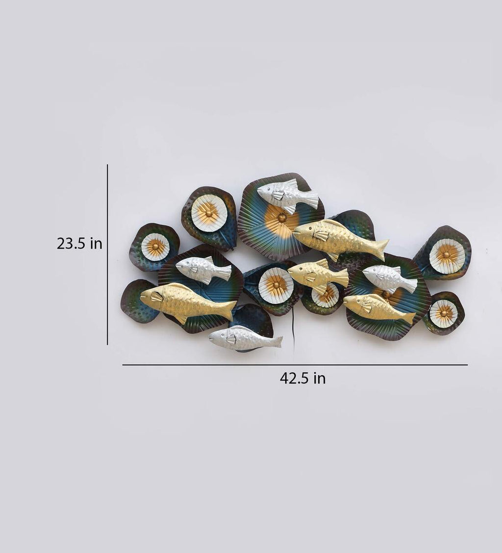 Mosaki Handmade Fish & Flora 3D Metal Wall Art