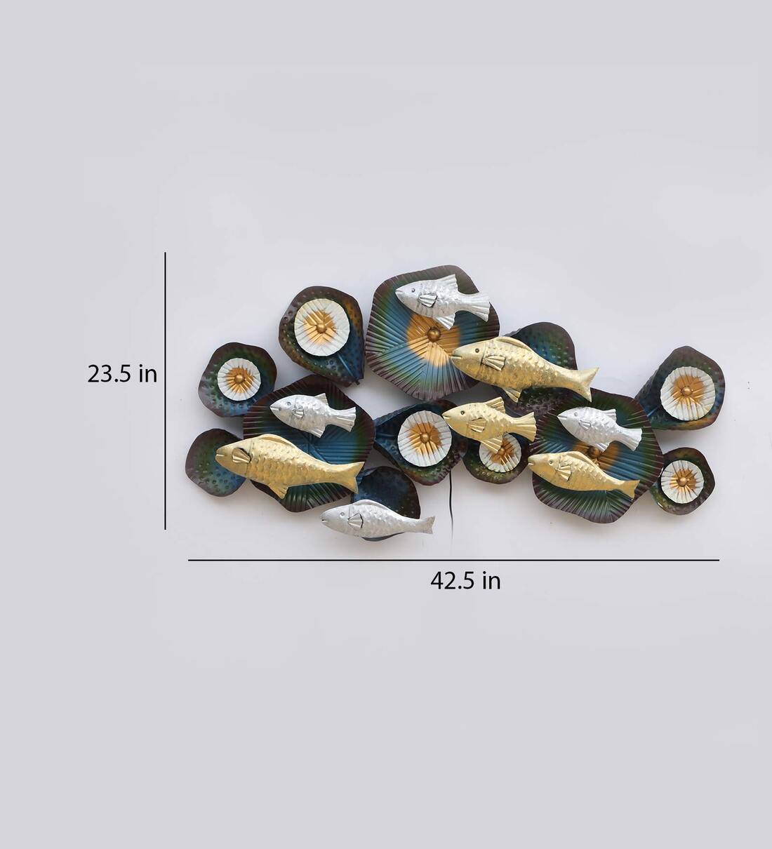 Mosaki Handmade Fish & Flora 3D Metal Wall Art