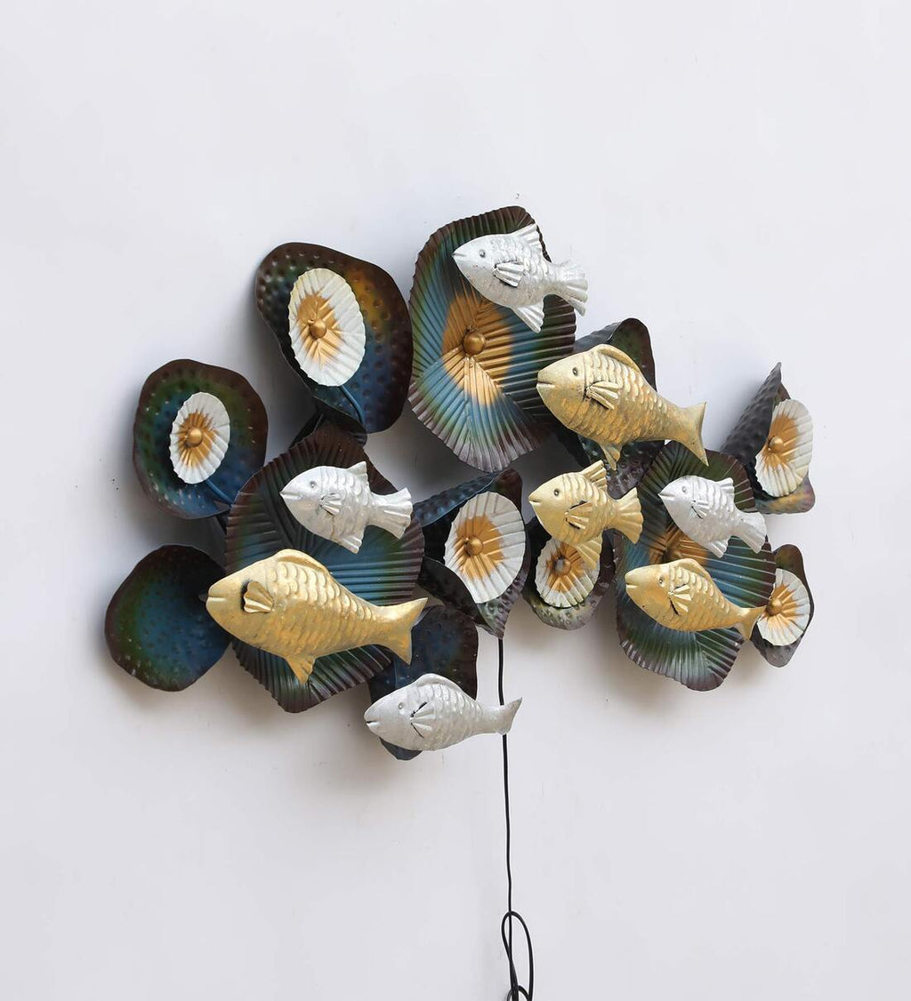 Mosaki Handmade Fish & Flora 3D Metal Wall Art